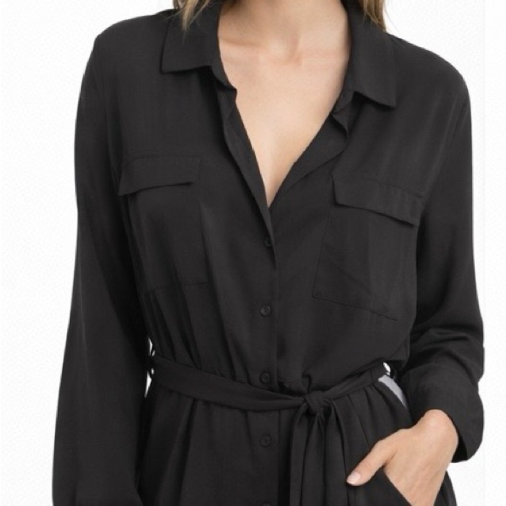 L'AGENCE Charcoal Button-Down Jumpsuit